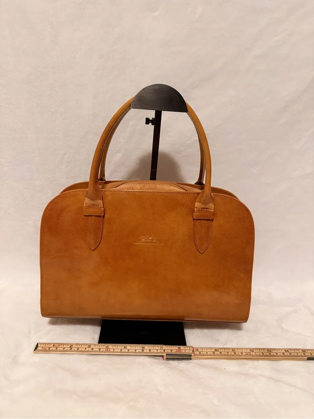 Vintage Longchamp Light Brown Patent Leather Handbag.